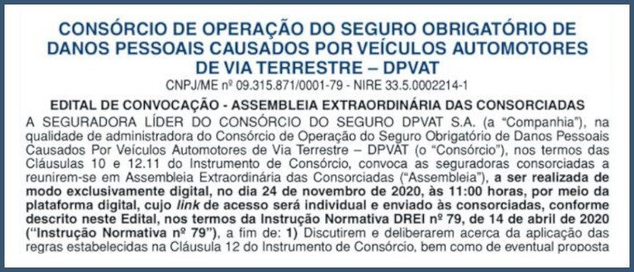 Já são quase 100% das seguradoras que pretendem deixar a Seguradora Líder e o Consórcio DPVAT